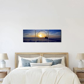 Obraz - krajobraz polarny (z zegarem) (90x30 cm)
