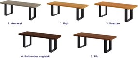 Ławka miejska bez oparcia 150cm palisander - Austis 2X