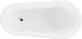 Mexen Retro wanna wolnostojąca 150 x 73 cm, biała/czarna, nogi złote - 53251507375-50