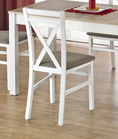 Drewniane krzesło z tapicerowanym siedziskiem Dariusz biały