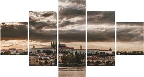 Obraz Zamku Praskiego o zmierzchu (125x70 cm)