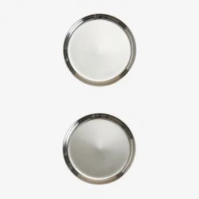 Zestaw 2 Talerzy Płaskich Ø15 Cm Ze Stali Nierdzewnej Lorne Stal Nierdzewna - Sklum