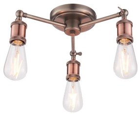 Endon 76124 - Oprawa punktowa HAL 3xE27/10W/230V matowy chrom/miedź