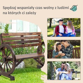 Outsunny Ławki Ogrodowe Drewniane - Krzesło Ogrodowe Koło, Małe i Duże, Do 240 kg | Aosom PL