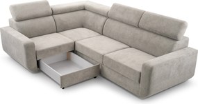 Masseno Narożnik RENO z funkcją spania i pojemnikiem na pościel Narozniki L, Rozkładana sofa - Szary, VELO 633