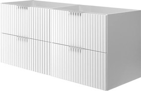 Szafka pod umywalkę, Biały, 120 (2 x 60) x 57 x 46 cm, uchwyt srebrny, bez blatu