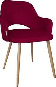 Krzesło Milano tkanina Welur noga metalowa elegancki komfort wnętrza : Kolor nogi - Dąb stożek, Kolor tkaniny - VELVET - MG31, Typ siedziska - Siedzisko stałe