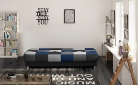 Sofa rozkładana z funkcją spania CAYO VELVET czarna/szara/granatowa ELTAP