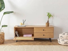 Stojak pod TV – 140 cm x 55 cm x 40 cm – Naturalny – Płyta wiórowa