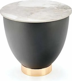 Stolik kawowy CECILIA S 48x48 biały marmur/szara