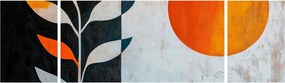 Obraz - Abstrakcja rośliny i słońca (170x50 cm)