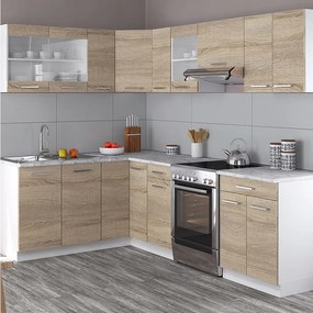 Kuchnia narożna biały/sonoma 250x60x81.6 rick