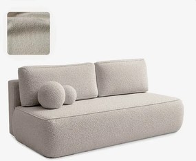 Sofa z Funkcją Spania ARVETO Kremowa Boucle Nowoczesna
