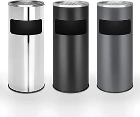 Stojący popielniczka z koszem 17L antracyt stal nierdzewna