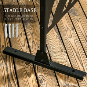 Outsunny Ściana Osłonowa Osłona Prywatności do Zewnętrznego Użytku, 122 cm x 45 cm x 198 cm, Czarna