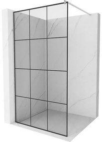 Mexen Kioto ścianka prysznicowa Walk-in 110 x 200 cm, czarny wzór 8 mm, chrom - 800-110-101-01-77