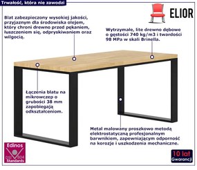 Dębowe długie industrialne biurko komputerowe 170x70 Onelix 7X