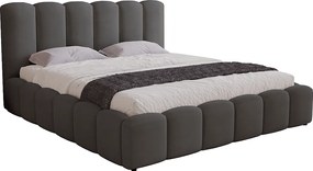 Łóżko tapicerowane 180x200 Florent - łóżko z pojemnikiem i stelażem - welur, ciemny szary (Magic Velvet 2271)