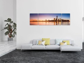 Obraz miasta o zachodzie słońca (170x50 cm)