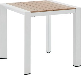 Stół ogrodowy aluminiowy kwadratowy , dł. 80 cm - Jasny naturalny i biały - NYROS od MYLIA