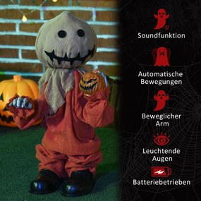 HOMCOM Wiatrak Dekoracja Halloween, poruszająca się, wydająca dźwięki, zasilana bateriami