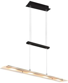 Czarna lampa wisząca LED ze szklanym kloszem Milos – Trio