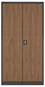 Zestaw 4x biurowa szafa metalowa JAN H, 900 x 1950 x 400 mm, Eco Design: antracytowa/ orzech