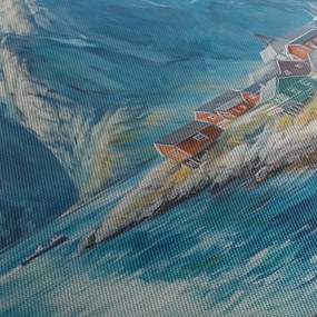 Obraz - Norweskie miasteczko (z zegarem) (90x30 cm)