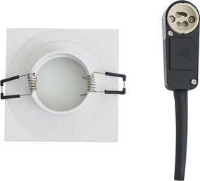 Zestaw 6 nowoczesnych reflektorów wpuszczanych kwadratowych białych IP44 - Qure