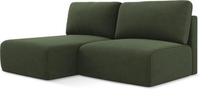 Otwarty Lewy narożnik z funkcją spania - z tkaniny strukturalnej - oliwkowy - KONA