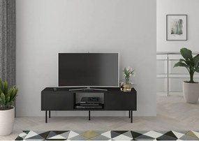 Czarna nowoczesna komoda RTV Dancan MIRKA / szer. 130 cm