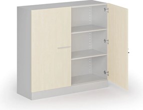 Metalowa szafa z drewnianymi drzwiami, demontowana, 1150 x 1200 x 400 mm, brzoza