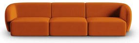Aksamitna sofa w kolorze terakoty 266 cm Paolo – Milo Casa