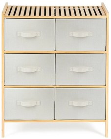 G21 Bambusowy regał z koszykami, 3 półki, beżowy, 3 piętra