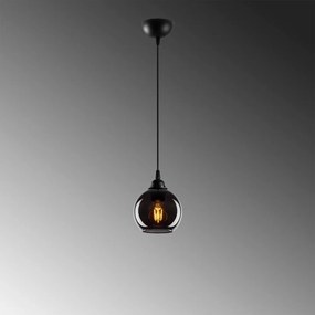 Czarna lampa wisząca ze szklanym kloszem ø 15 cm Smoked – Opviq lights