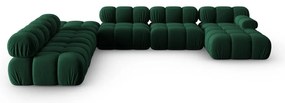 Zielona aksamitna sofa 379 cm Bellis – Micadoni Home