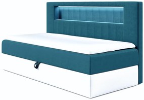 Niebieskie łóżko kontynentalne z oświetleniem 3 rozmiary Z1-K40