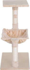 PawHut drzewo do wspinania dla kota drapak sizalowy słup pluszowy hamak beżowy 50x36x70cm | Aosom PL