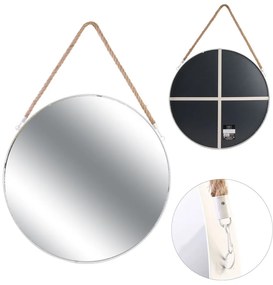 Białe okrągłe lustro MIRROR