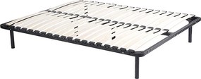Rama łóżka z listewkami 140x200 cm - 2x19 listewek - Z nóżkami - Czarny - KALISTA marki YSMÉE