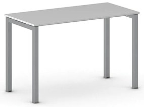 Biurko PRIMO SQUARE, 120x60 cm, szaro-srebrna podstawa, szary
