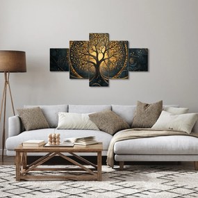 Obraz – Drzewo ze złotą aurą (125x70 cm)