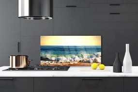 Szkło do Kuchni na Ścianę Bezkresny Ocean I Piasek