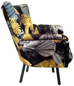 Fotel TULIP tkanina Welur noga metalowa Uszak