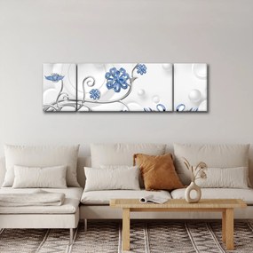 Obraz - Niebieskie łabędzie (170x50 cm)