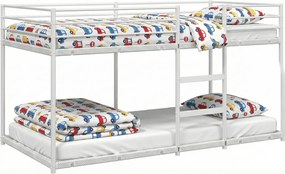 Białe łóżko piętrowe metalowe 100 x 200 cm N0-H35