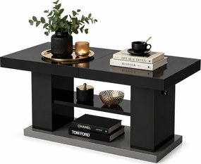 Rozkładany ławostół czarny wysoki połysk E2-C07