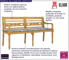 Drewniana ławka z poduszką N1-M17