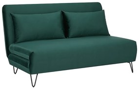 Zielona rozkładana sofa ZENIA VELVET