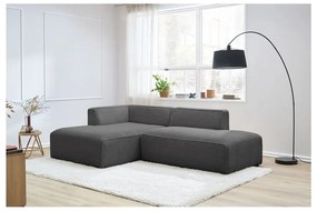 Ciemnoszary sztruksowy narożnik modułowy (lewostronny/w kształcie litery L) Megeve – Bobochic Paris